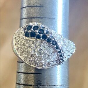 Black Jet Swvaroski Crystal Ring